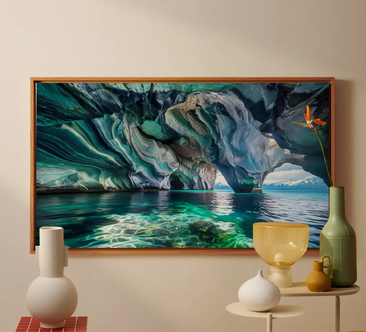 Patagonisch marmer Majesteit canvas met Baklijst van Artistic-shop