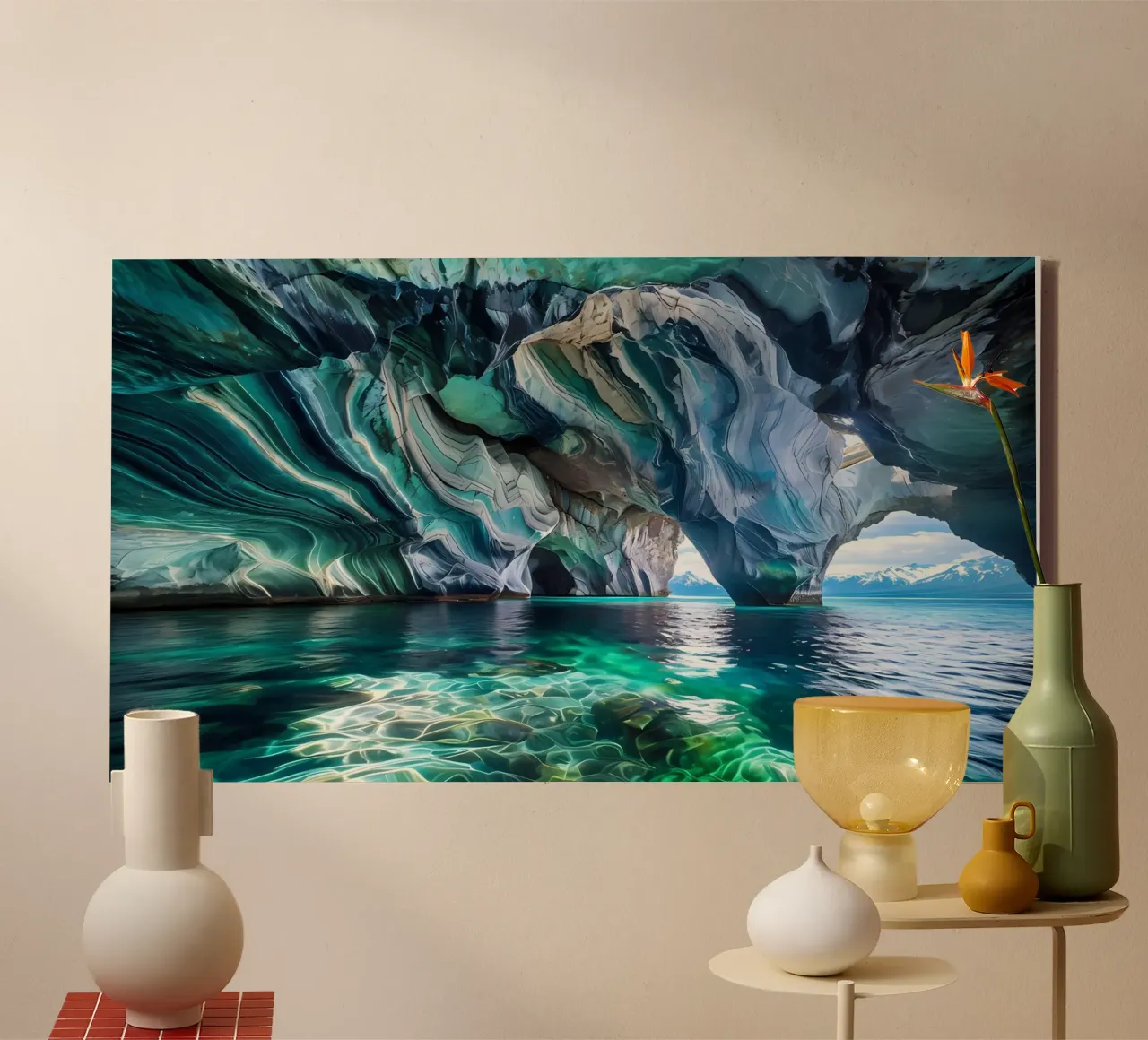 Patagonisch marmer Majesteit canvas met Baklijst van Artistic-shop
