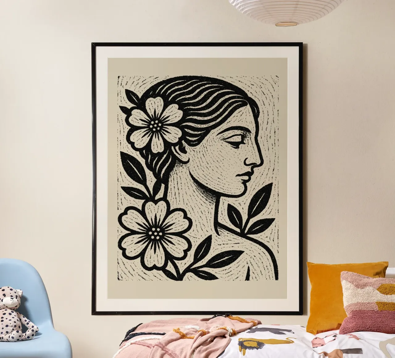 Floral Muse No 02 poster con telaio in alluminio da treechild