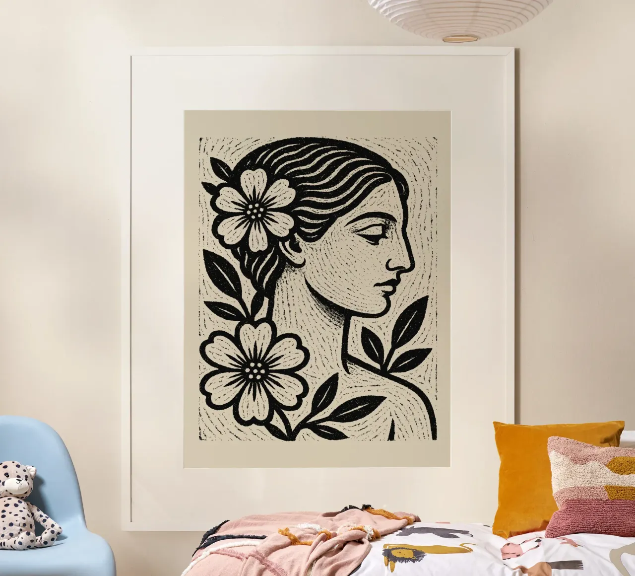Floral Muse No 02 poster con telaio in alluminio da treechild
