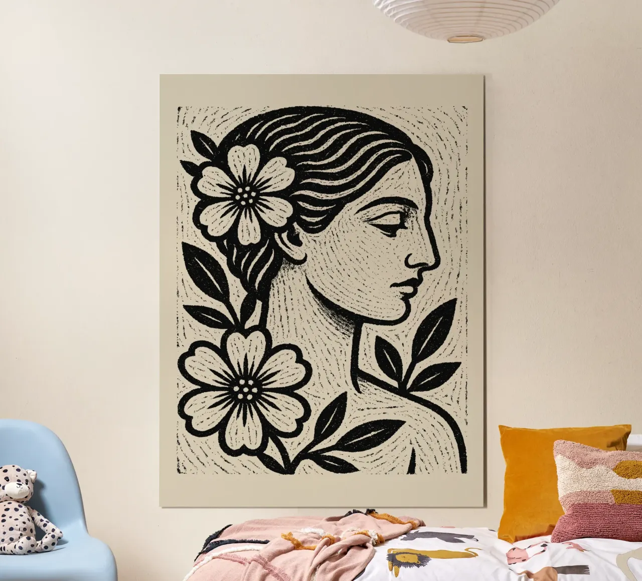 Floral Muse No 02 poster con telaio in alluminio da treechild