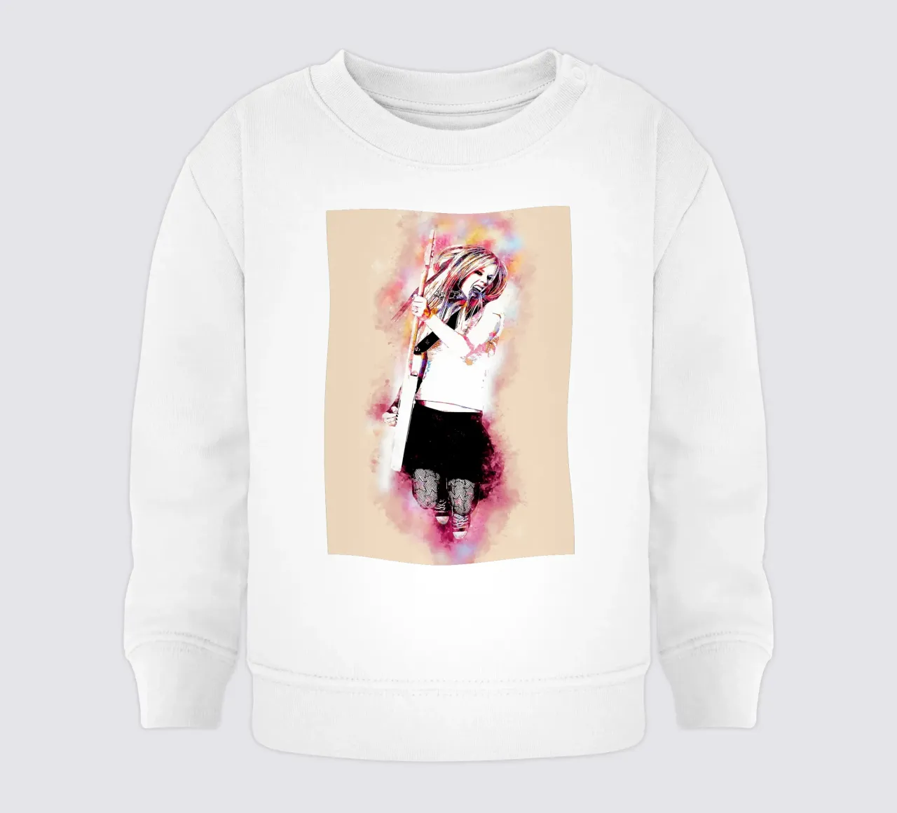 Avril Lavigne Acquerello felpa neonato da neonartroom