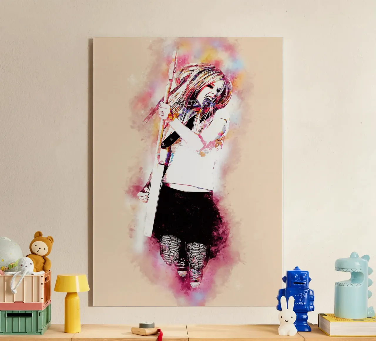 Avril Lavigne Acquerello plexiglass da neonartroom