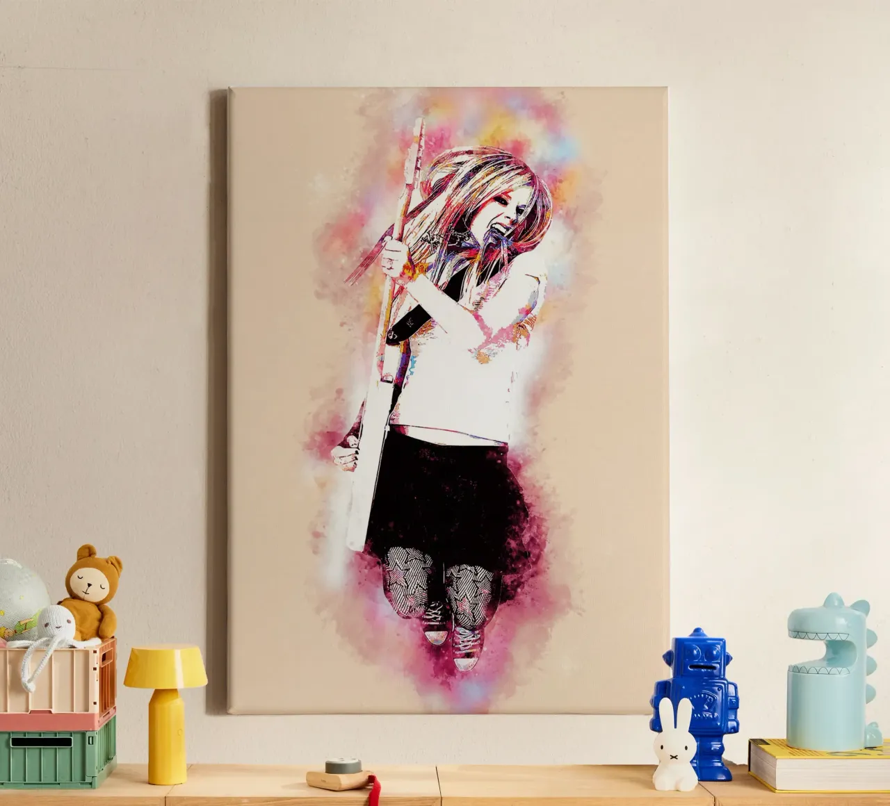 Avril Lavigne Watercolor canvas by neonartroom