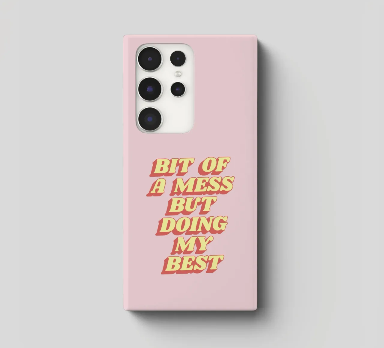 Un po' di disordine ma sto facendo del mio meglio Stampa tipografica sassosa Rosa cover samsung da THE MOTIVATED TYPE