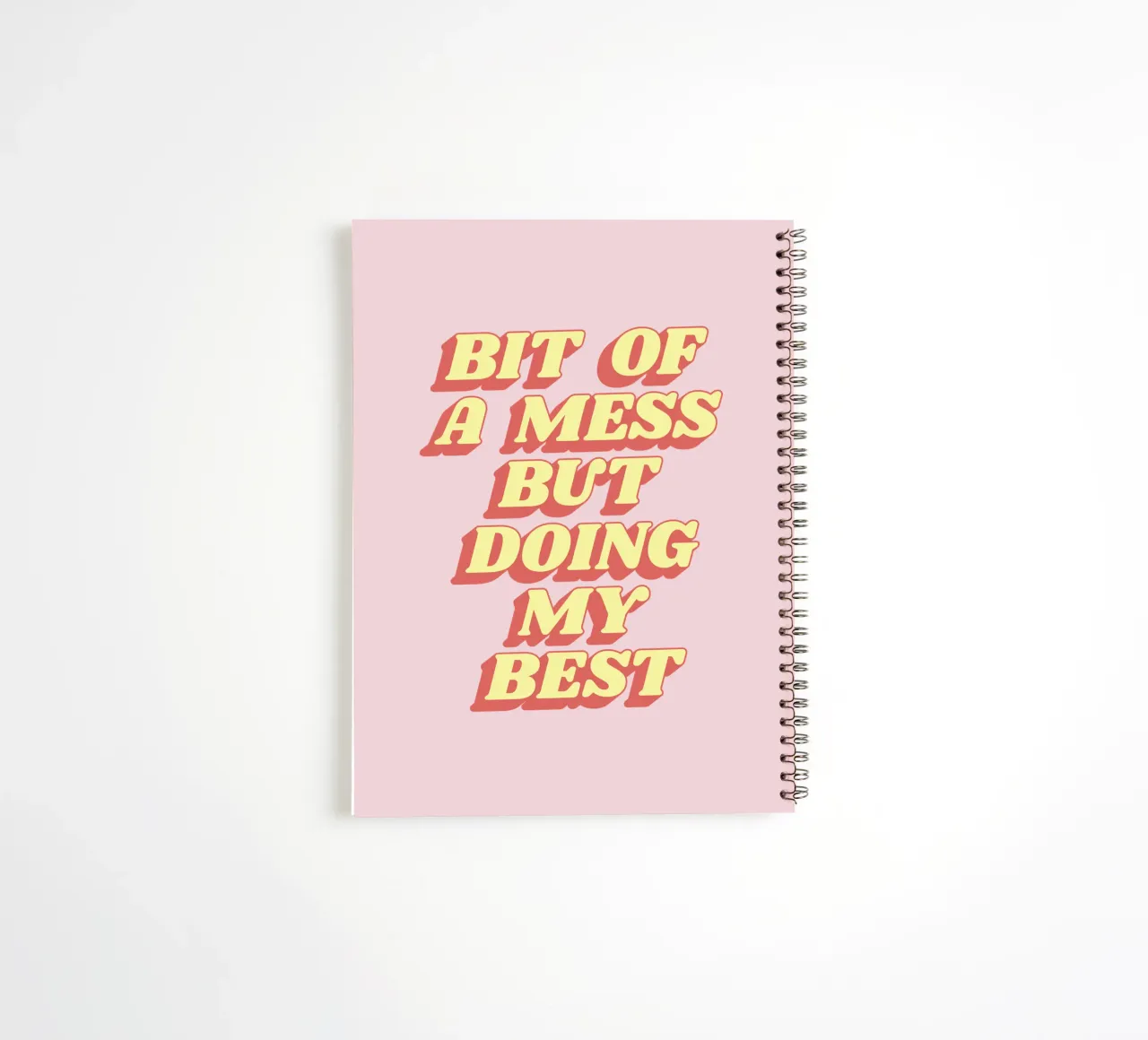Bit of a Mess But Doing my Best Sassy Typografie Drucken Rosa Ringbuch von THE MOTIVATED TYPE