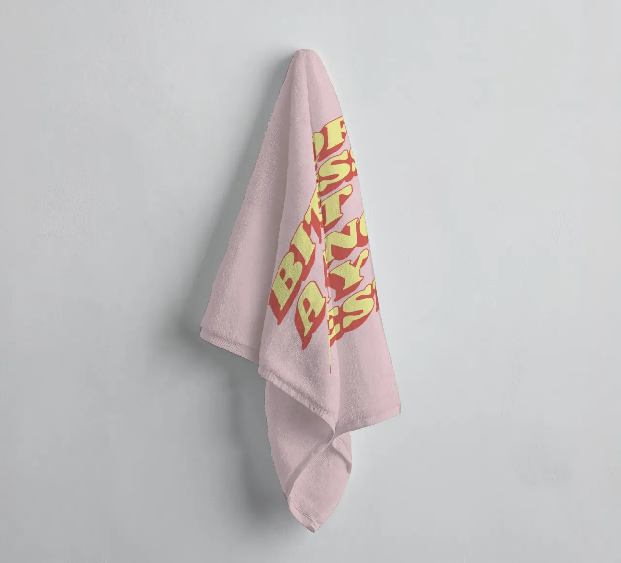 Bit of a Mess But Doing my Best Sassy Typography Print Pink towel by THE MOTIVATED TYPE