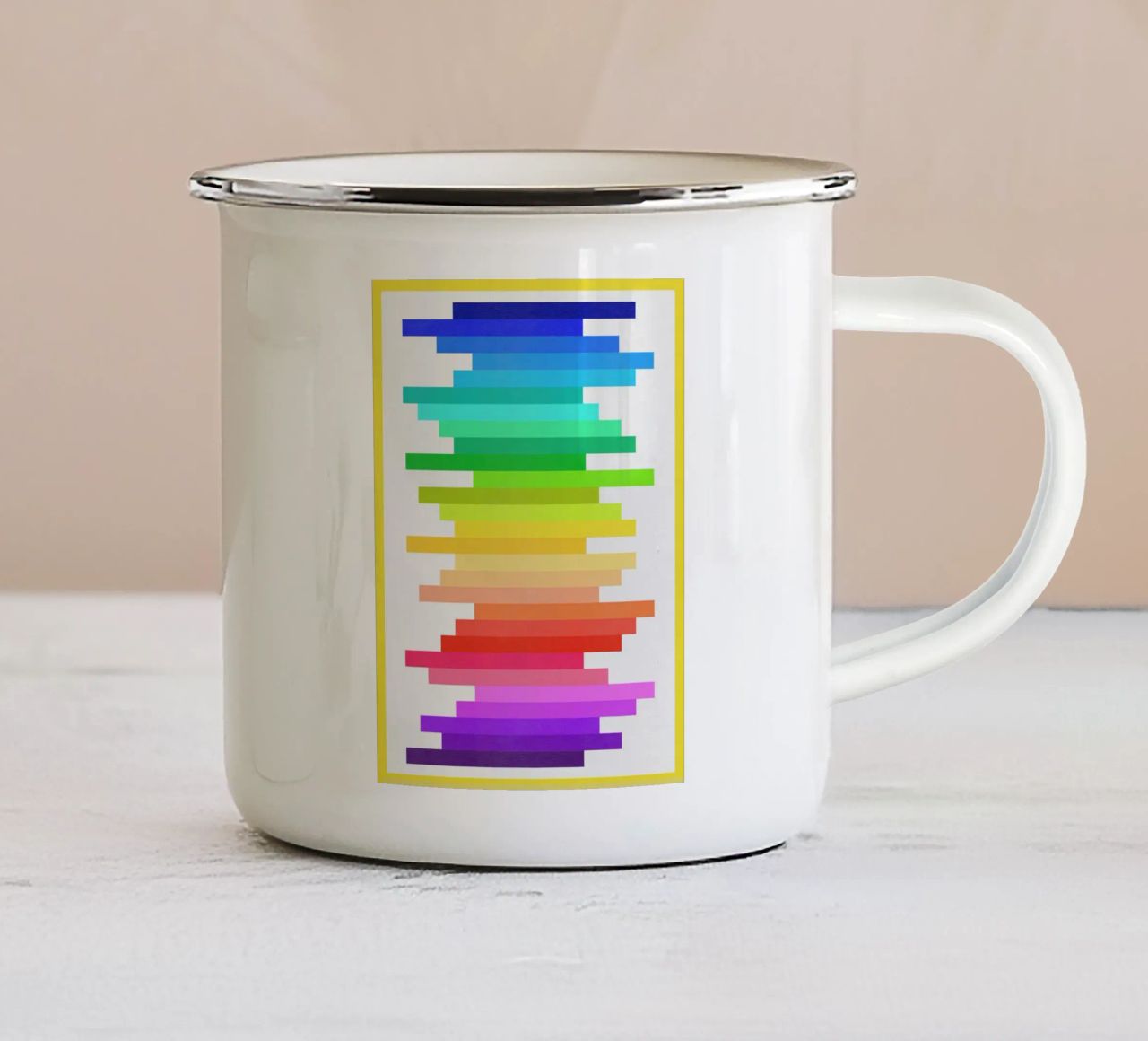Strisce, strisce e ancora strisce tazza in smalto da Kt10 Designs