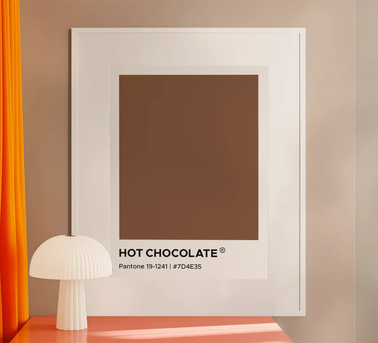 Cioccolato caldo Pantone poster con telaio in legno da Paigaam Studio