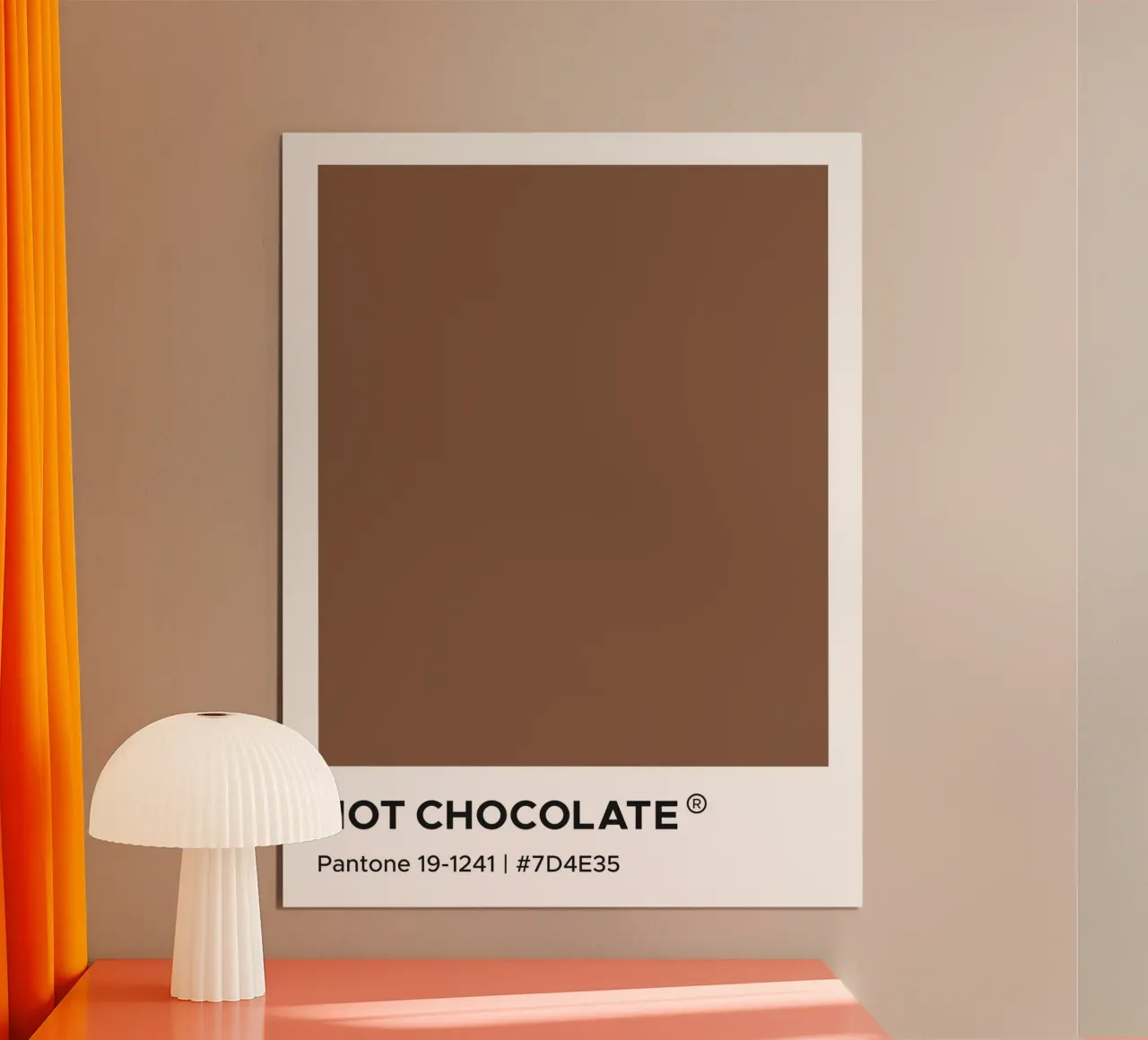Cioccolato caldo Pantone poster con telaio in legno da Paigaam Studio