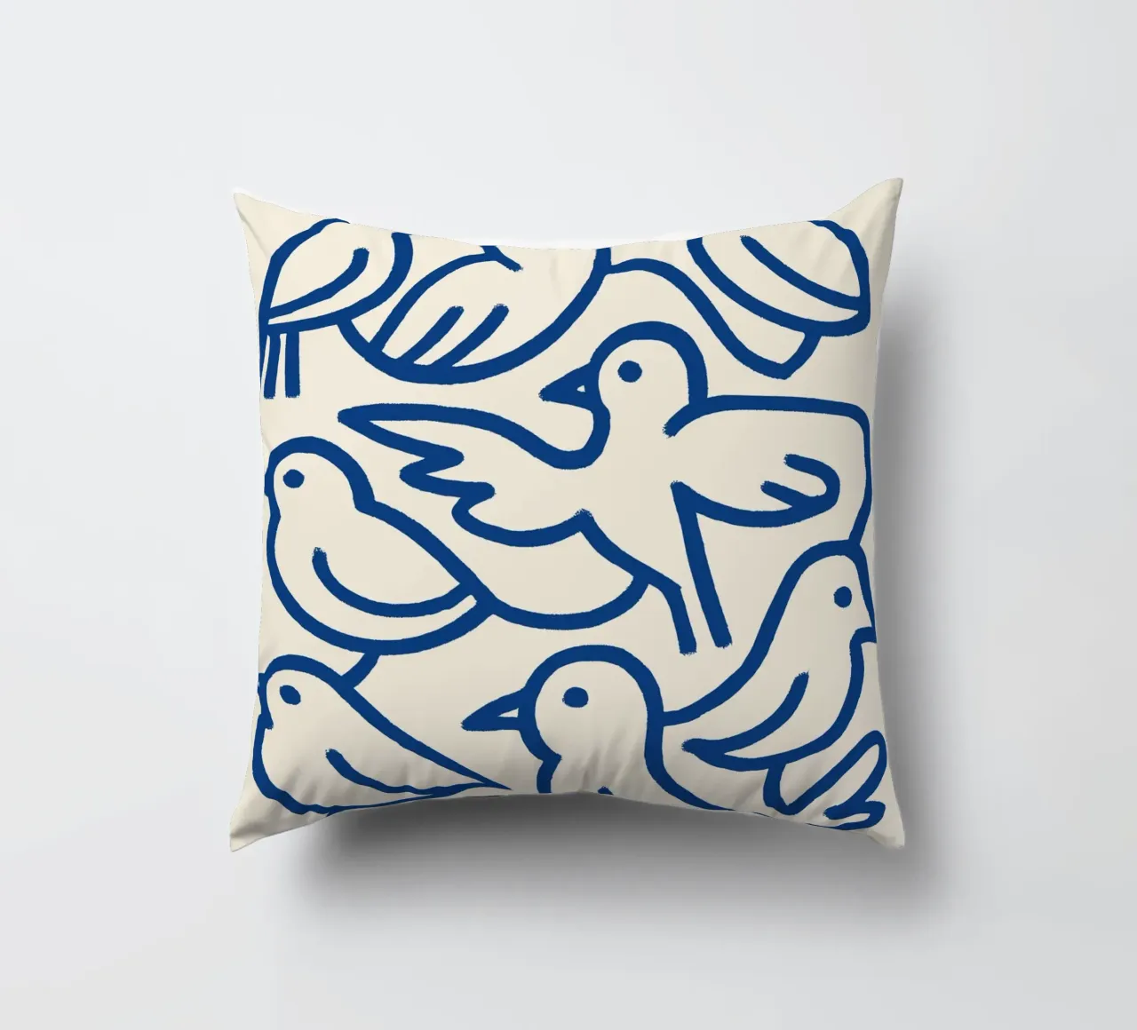 Cobalt Birds cuscino da treechild