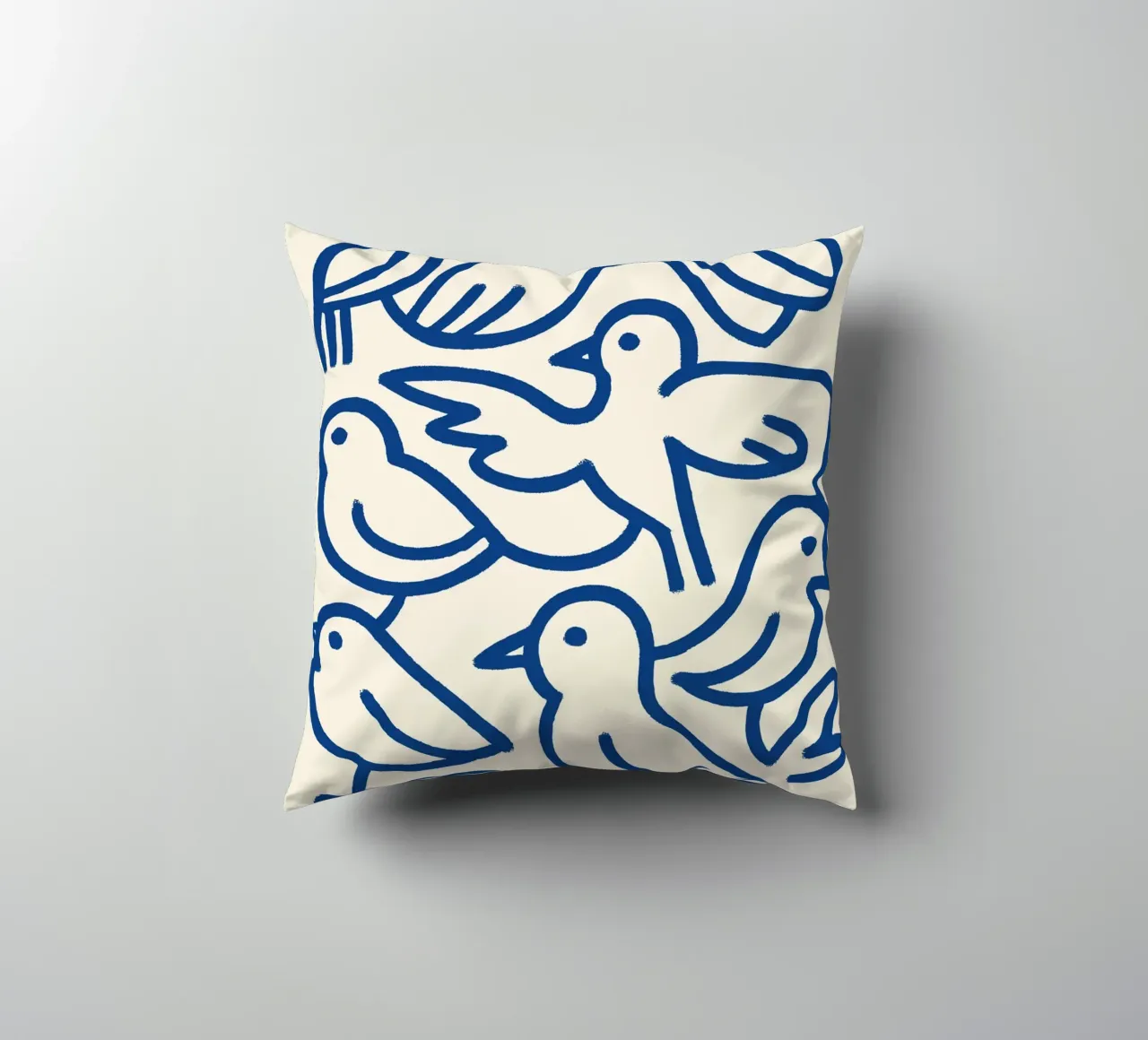 Cobalt Birds cuscino da treechild