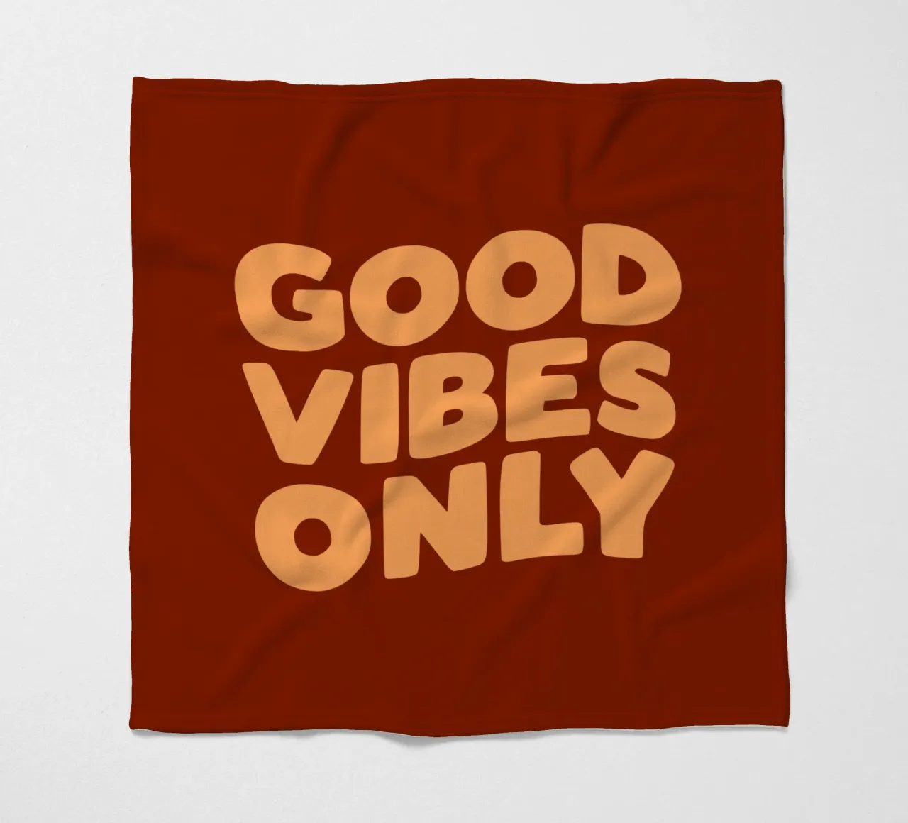 Good Vibes Only Happy Positive Typography Stampa Rosso Arancione coperta in pile da THE MOTIVATED TYPE