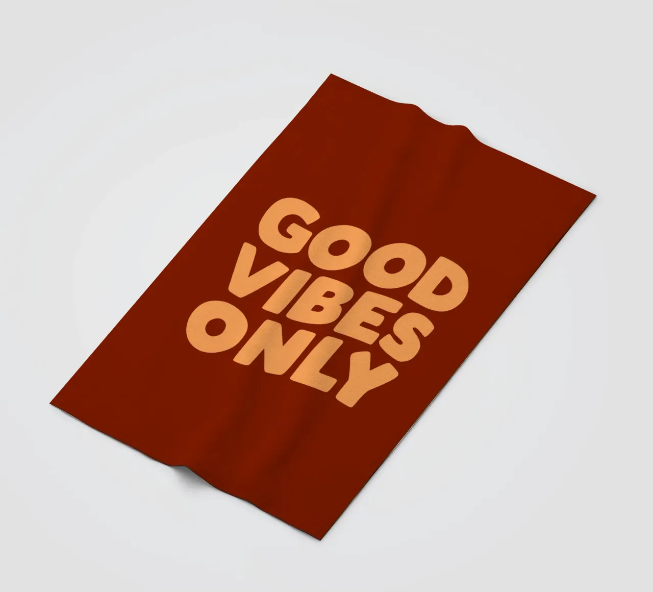 Good Vibes Only Happy Positive Typography Stampa Rosso Arancione coperta in pile da THE MOTIVATED TYPE