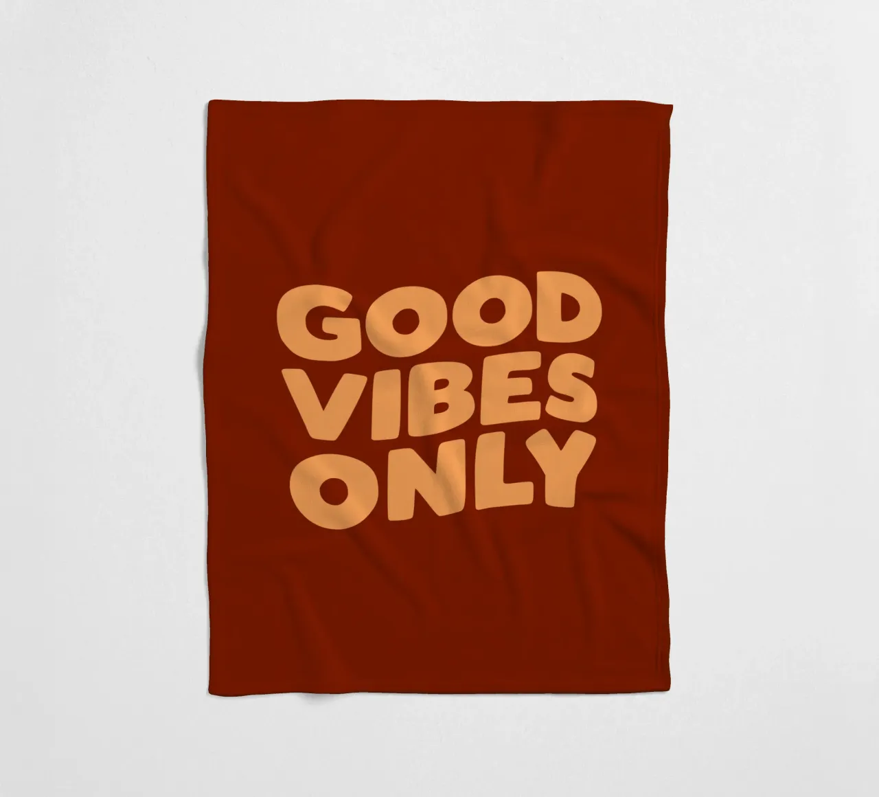 Good Vibes Only Happy Positive Typography Stampa Rosso Arancione coperta in pile da THE MOTIVATED TYPE