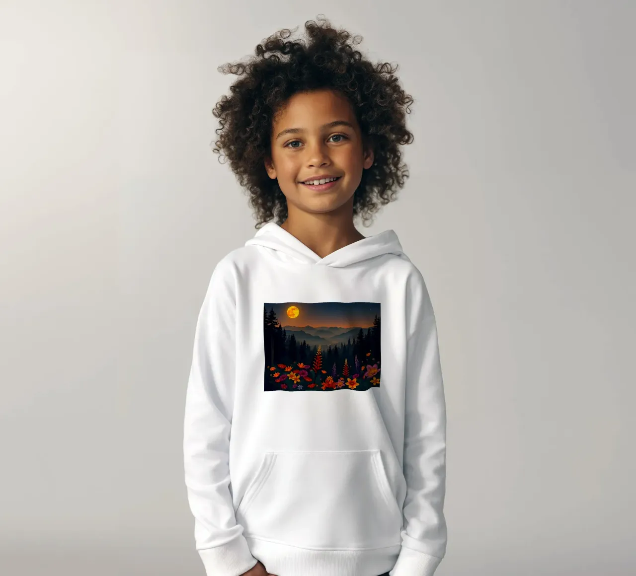 Moonlit Meadow Serenade kids hoodie by Artistic-shop