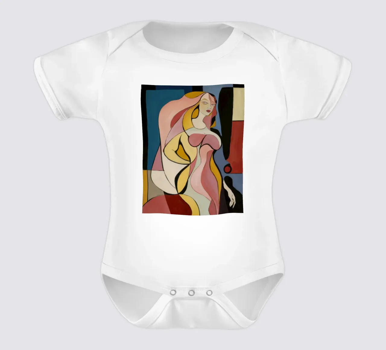 Golden Feminine Flow short-sleeve baby romper by Crimson Whisper