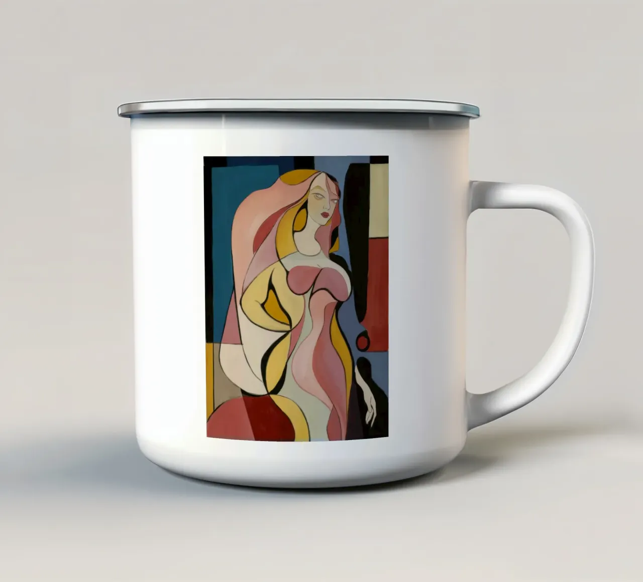 Flusso femminile d'oro tazza in smalto da Crimson Whisper