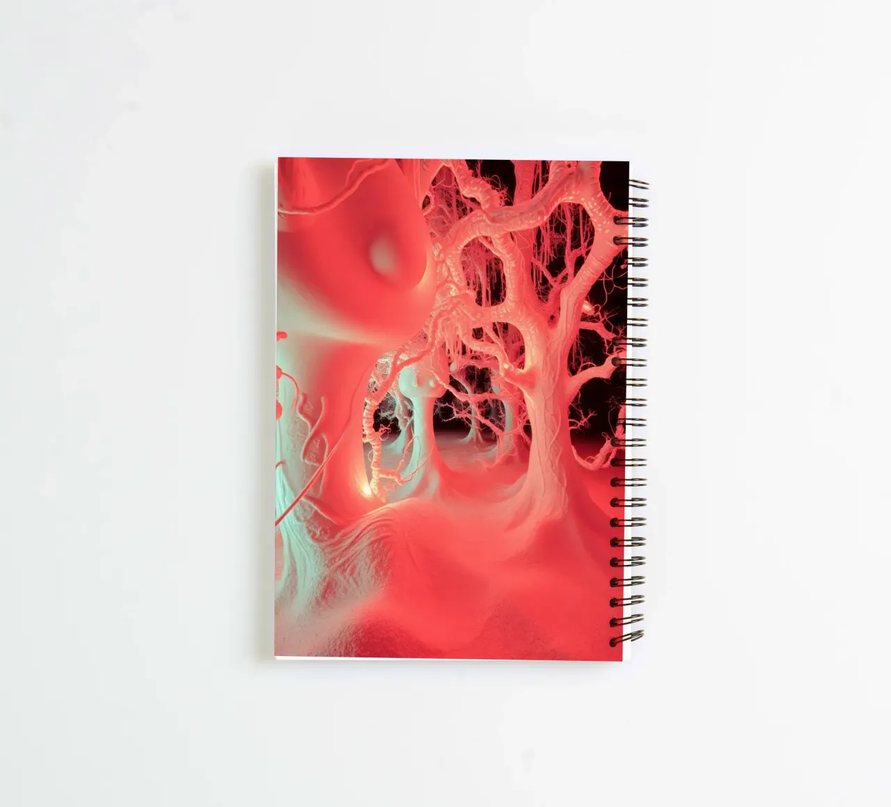 Unique art featuring glowing trees and organic forms spiral notebook by DesignDoodle