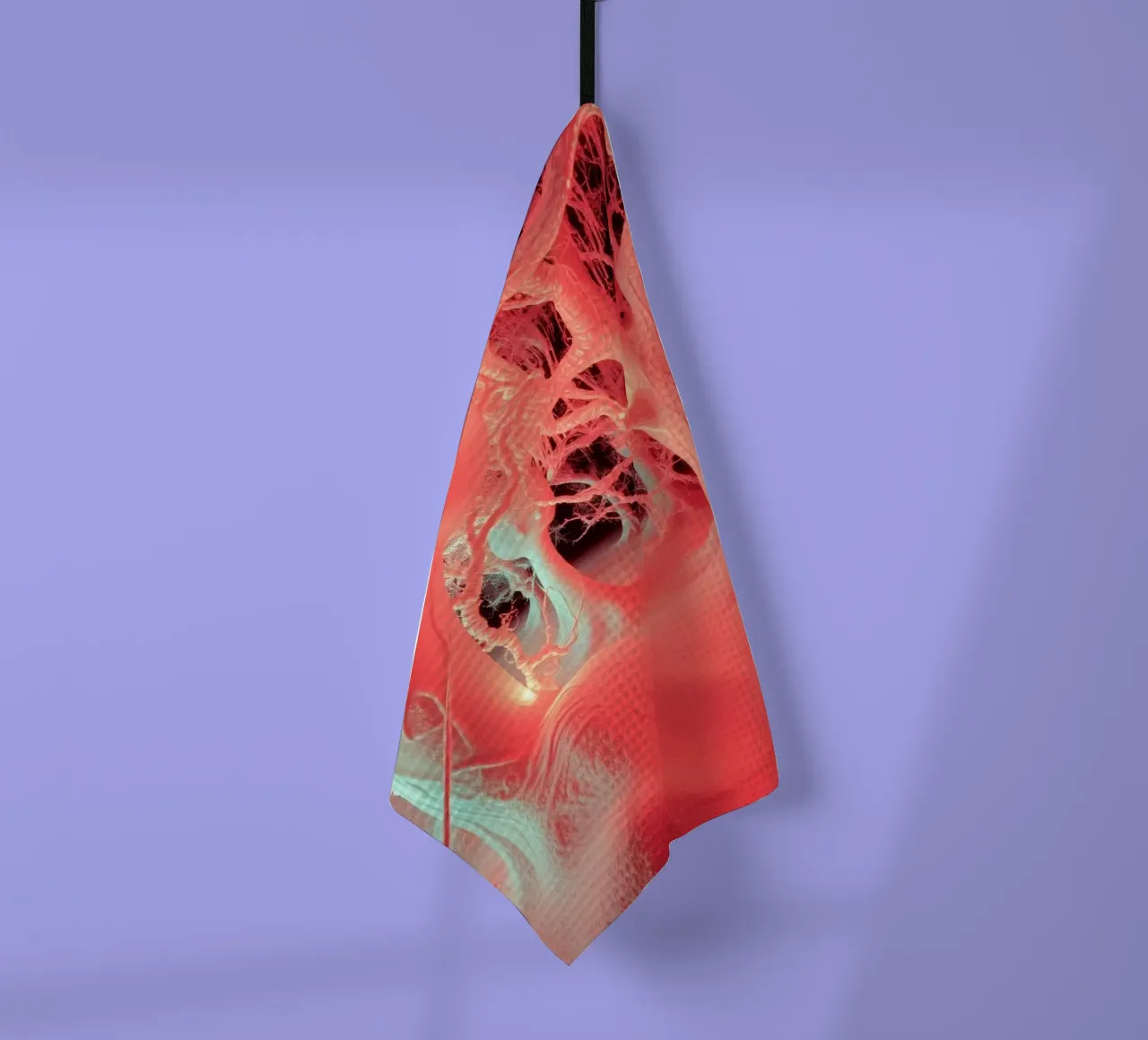 Unique art featuring glowing trees and organic forms tea towel by DesignDoodle