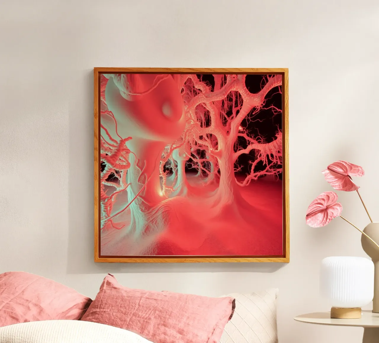 Unique art featuring glowing trees and organic forms acrylic glass by DesignDoodle