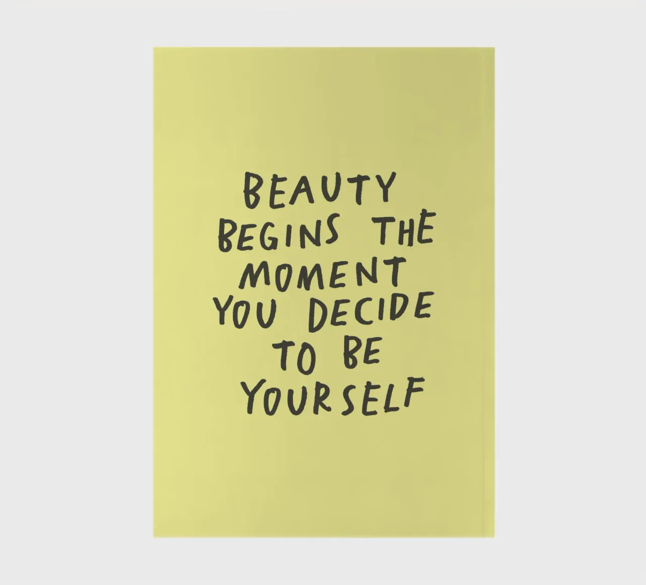 Schönheit beginnt in dem Moment, in dem du dich entscheidest, du selbst zu sein Notizbuch von THE MOTIVATED TYPE