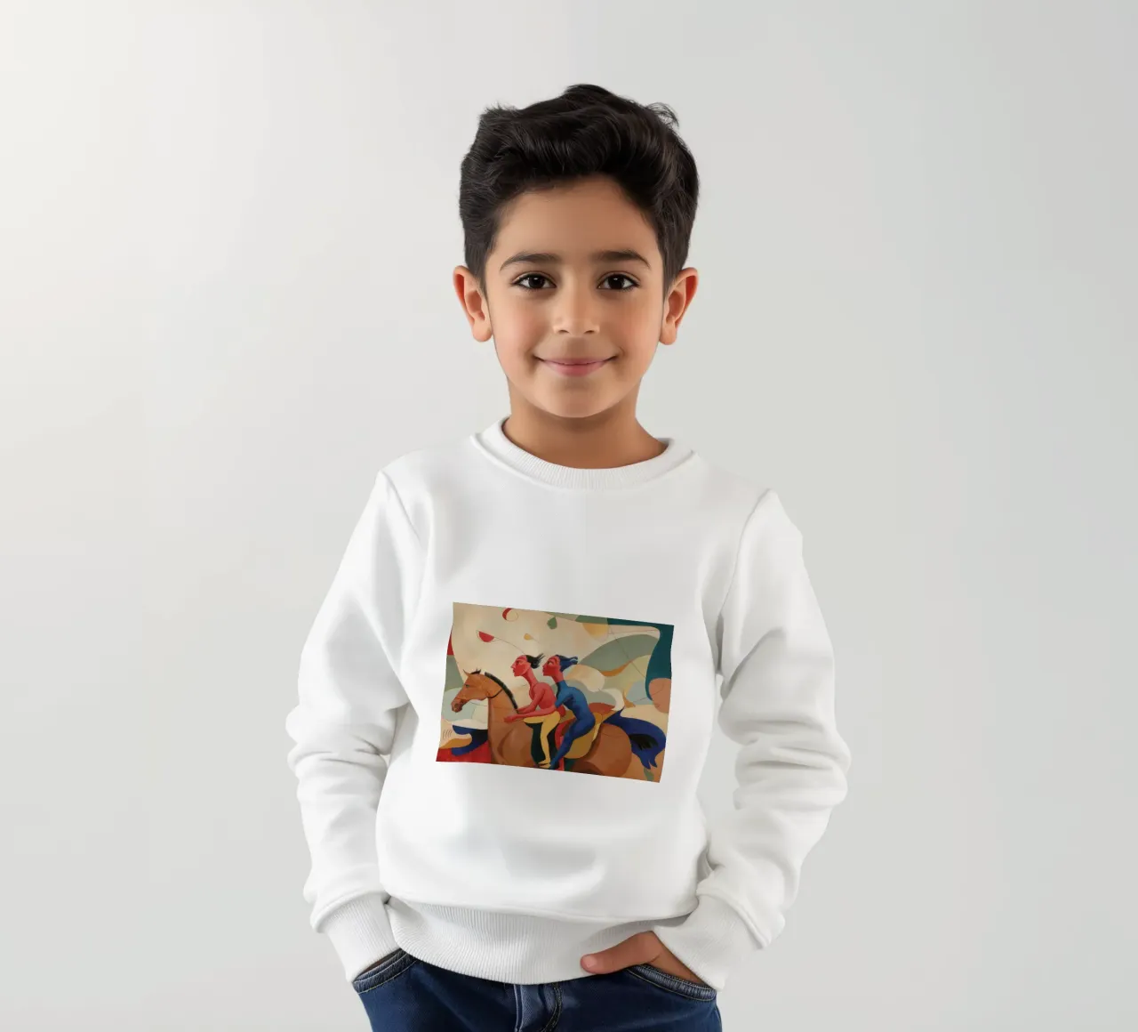 Dynamic Horse Ride kids sweatshirt by Crimson Whisper