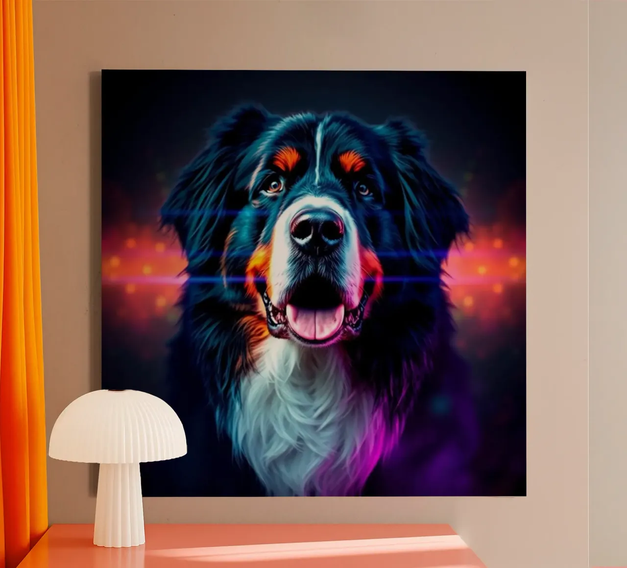 Beautiful Bernese Mountain Dog #130 canvas with Floater frame by Yumis.Beargang.and.Me