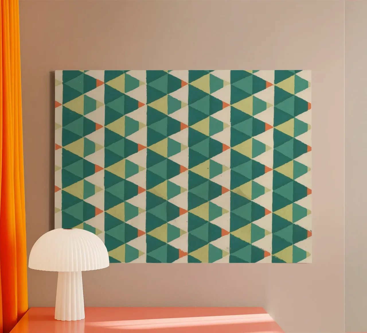 Retro geometric pattern - Stylised vintage triangles canvas by luciette plastique