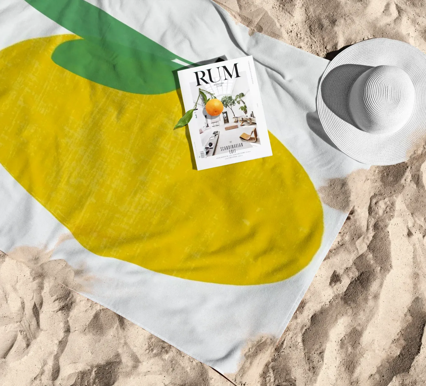 Lemon strandhanddoek van Pure