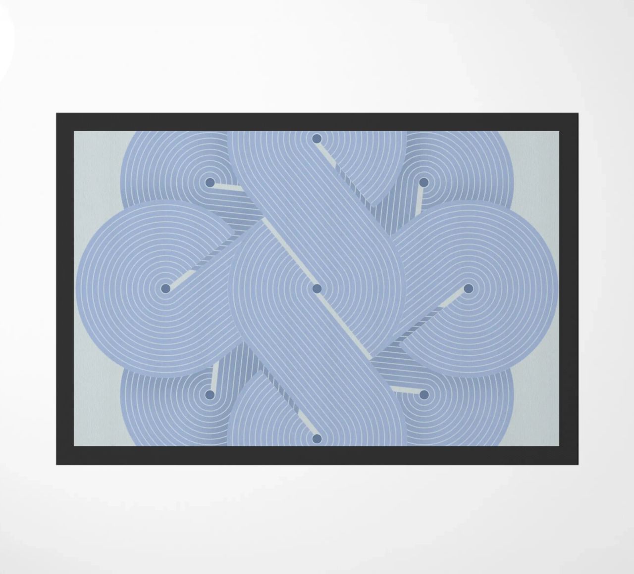 Círculos geométricos azules entrelazados felpudo de Kt10 Designs