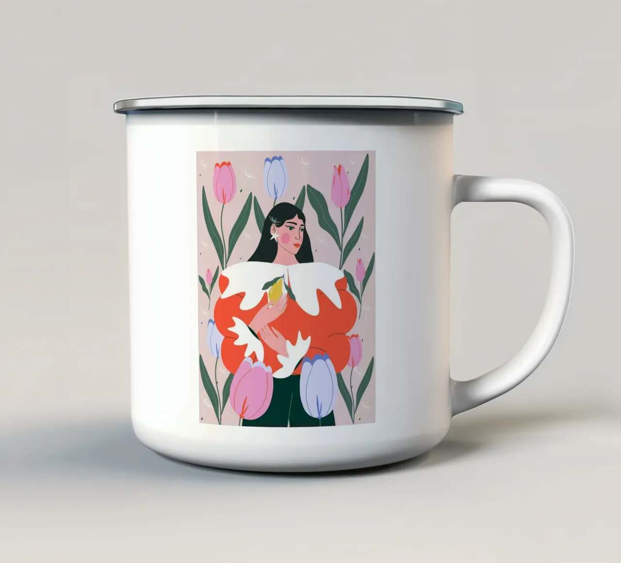 A Blooming New Chaper tazza in smalto da Silvie Illustration