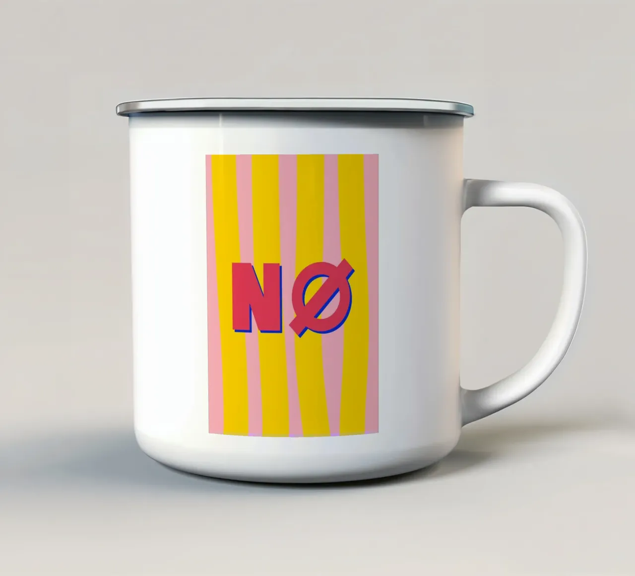 NÖ Poster Pop-Art meets Retro Vibes Skandi NØ Leinwandbild tazza in smalto da LIMITED EDITION LETTERS