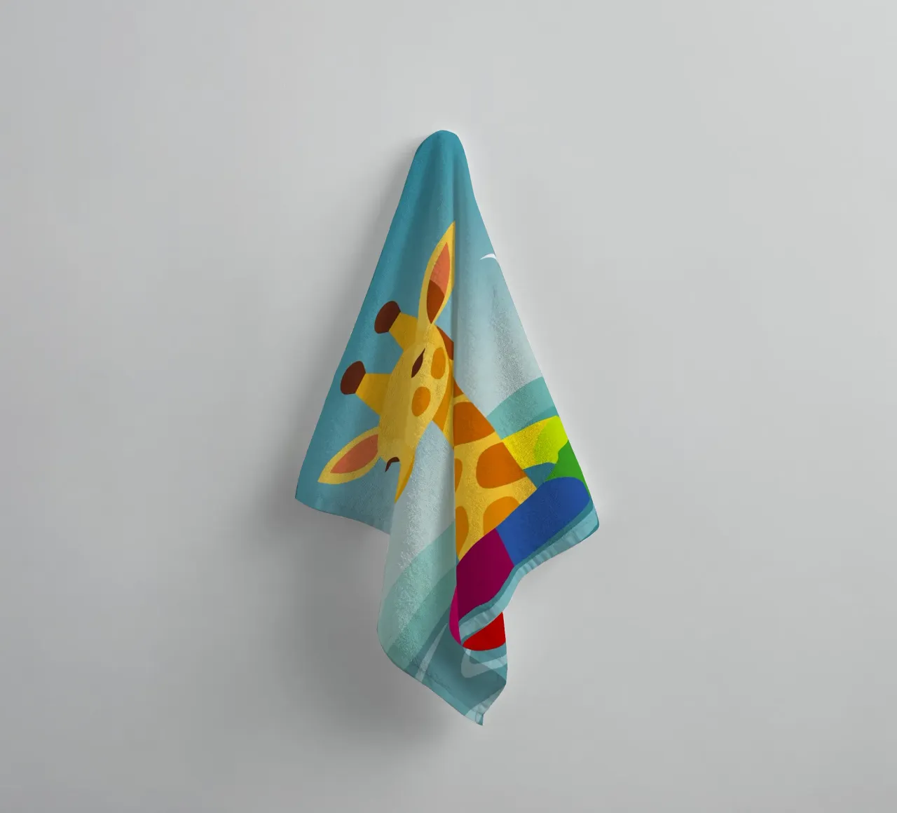 Giraffe with floating tyre - summer fun with style towel by namosh