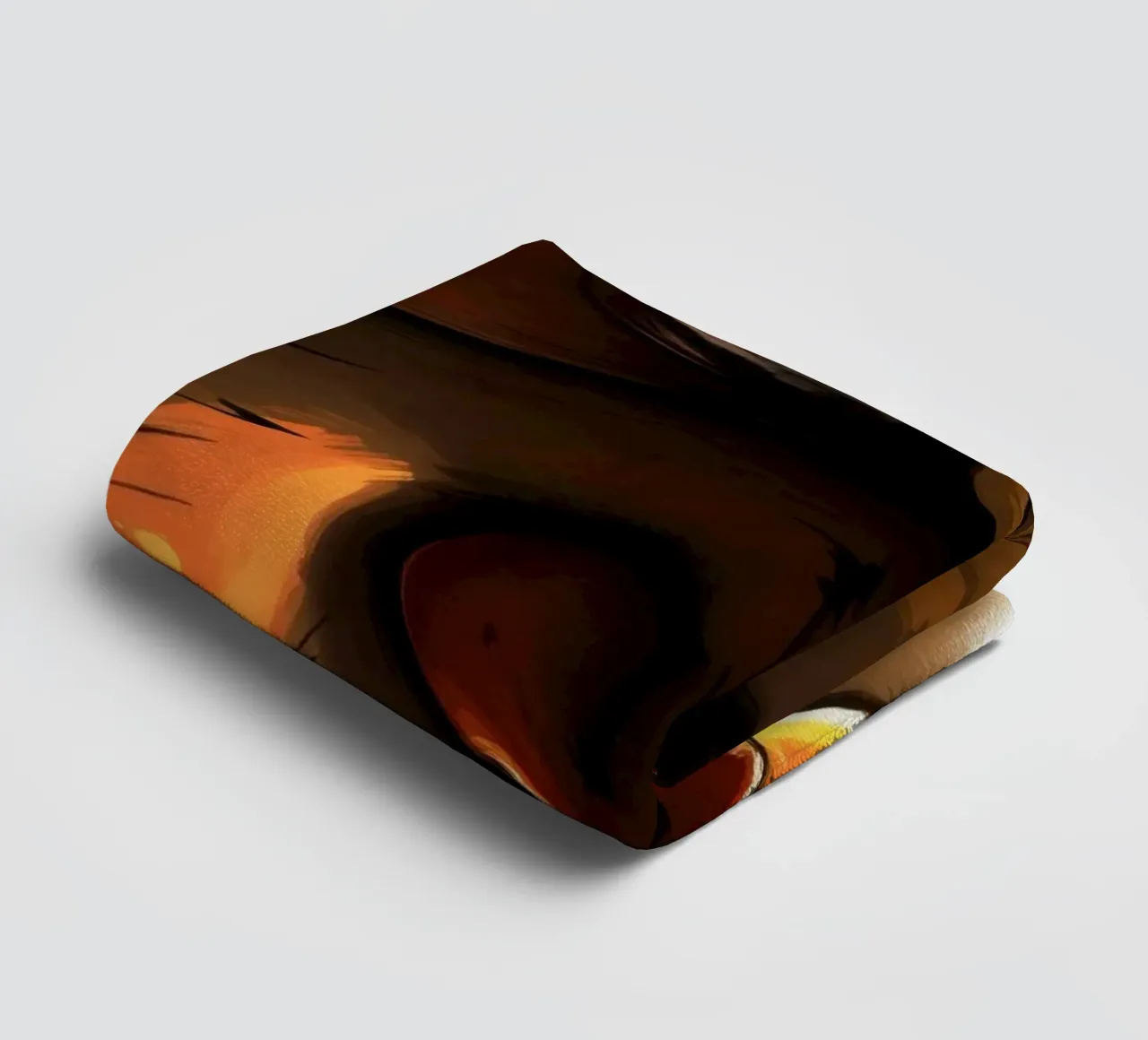 lion with intense gaze and striking colors in abstract art towel by DesignDoodle