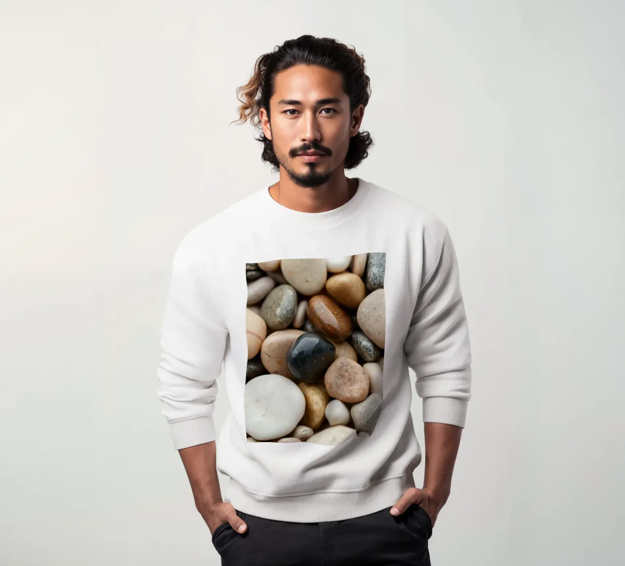 Collezione di pietre di fiume lisce di vari colori e dimensioni felpa da DesignDoodle