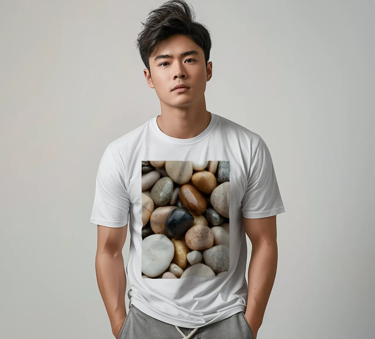 Collezione di pietre di fiume lisce di vari colori e dimensioni t-shirt da DesignDoodle