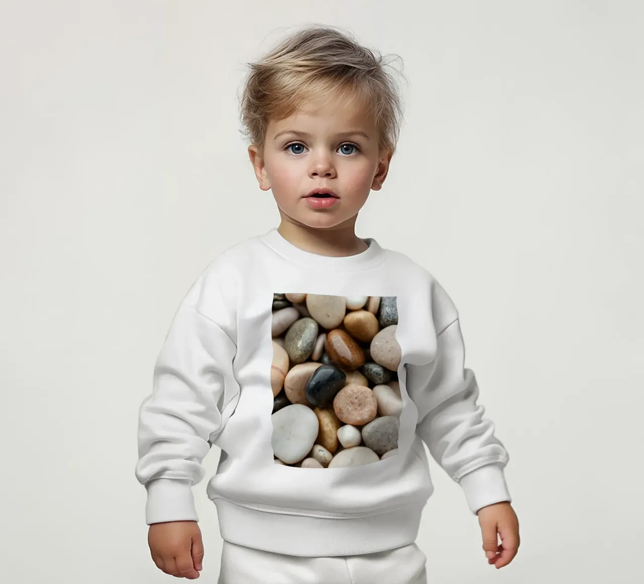 Collezione di pietre di fiume lisce di vari colori e dimensioni felpa neonato da DesignDoodle