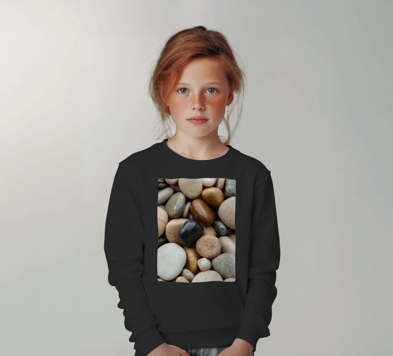 Collezione di pietre di fiume lisce di vari colori e dimensioni felpa bambino da DesignDoodle