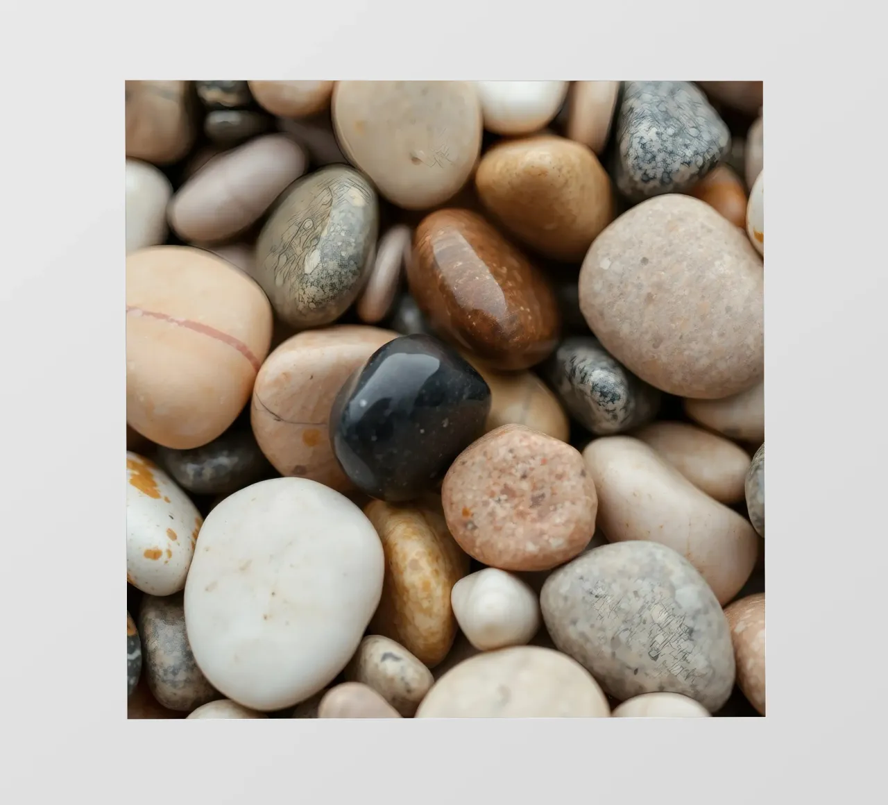 Collezione di pietre di fiume lisce di vari colori e dimensioni telo in pvc da DesignDoodle