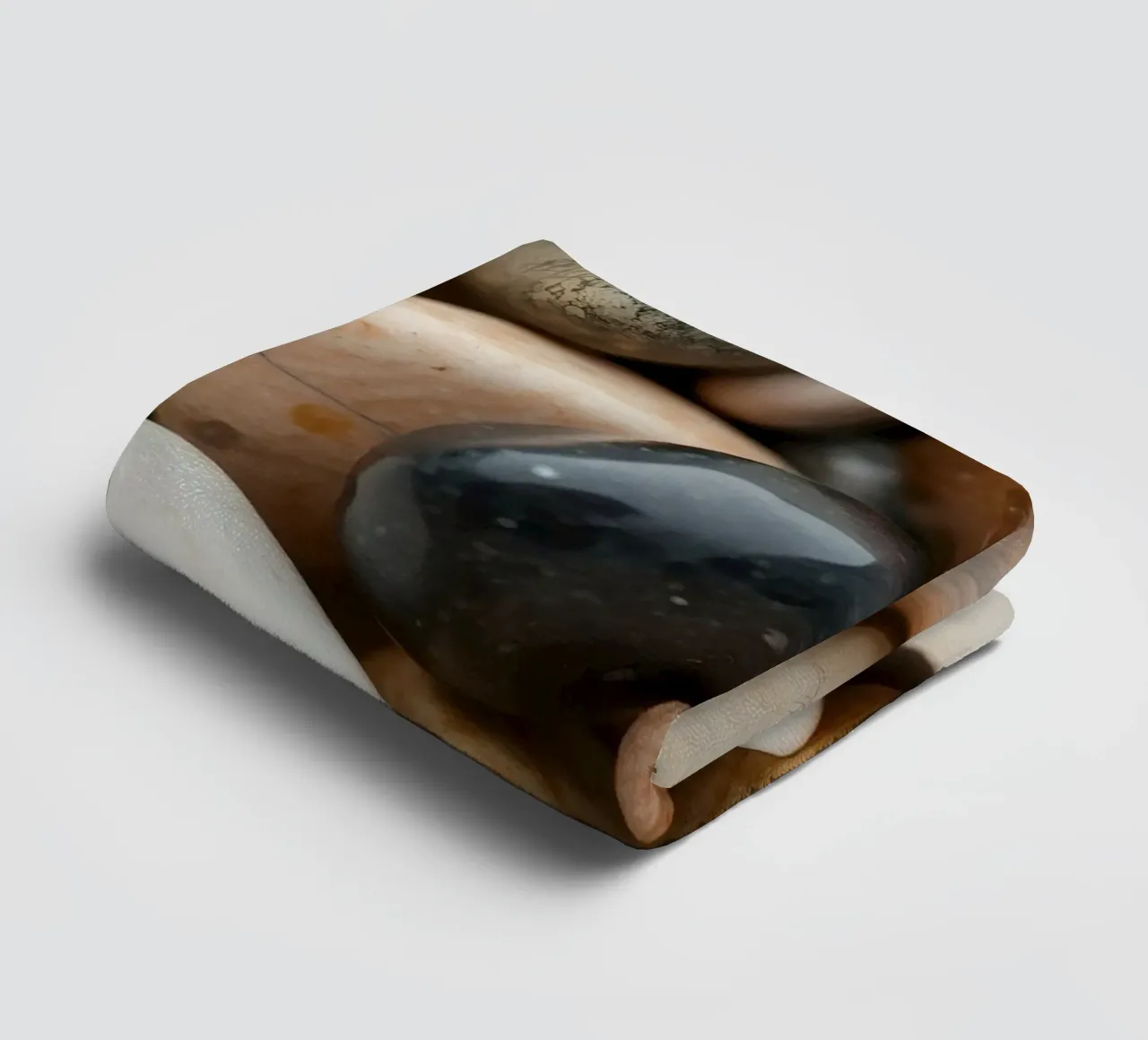 Collection of smooth river stones in various colors and size towel by DesignDoodle