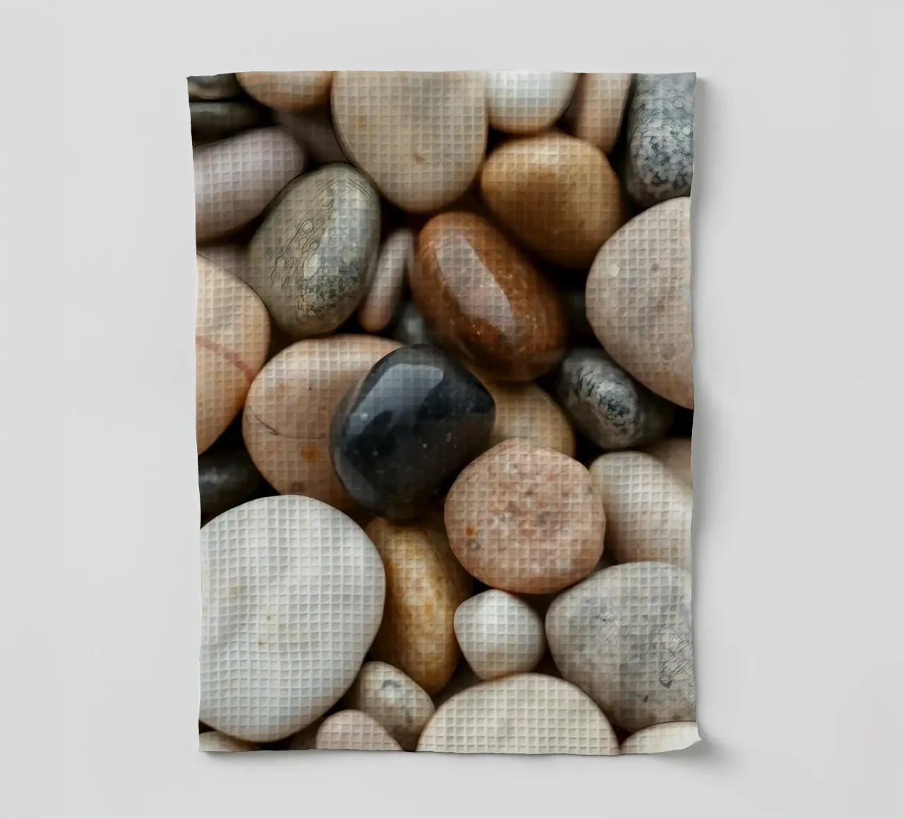 Collezione di pietre di fiume lisce di vari colori e dimensioni canovaccio da cucina da DesignDoodle