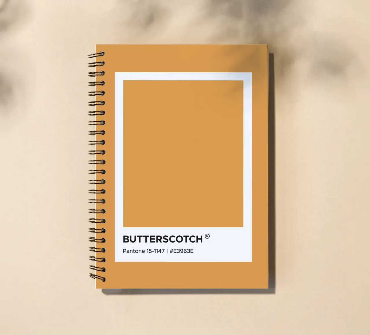 Butterscotch Pantone spiral notebook by Paigaam Studio