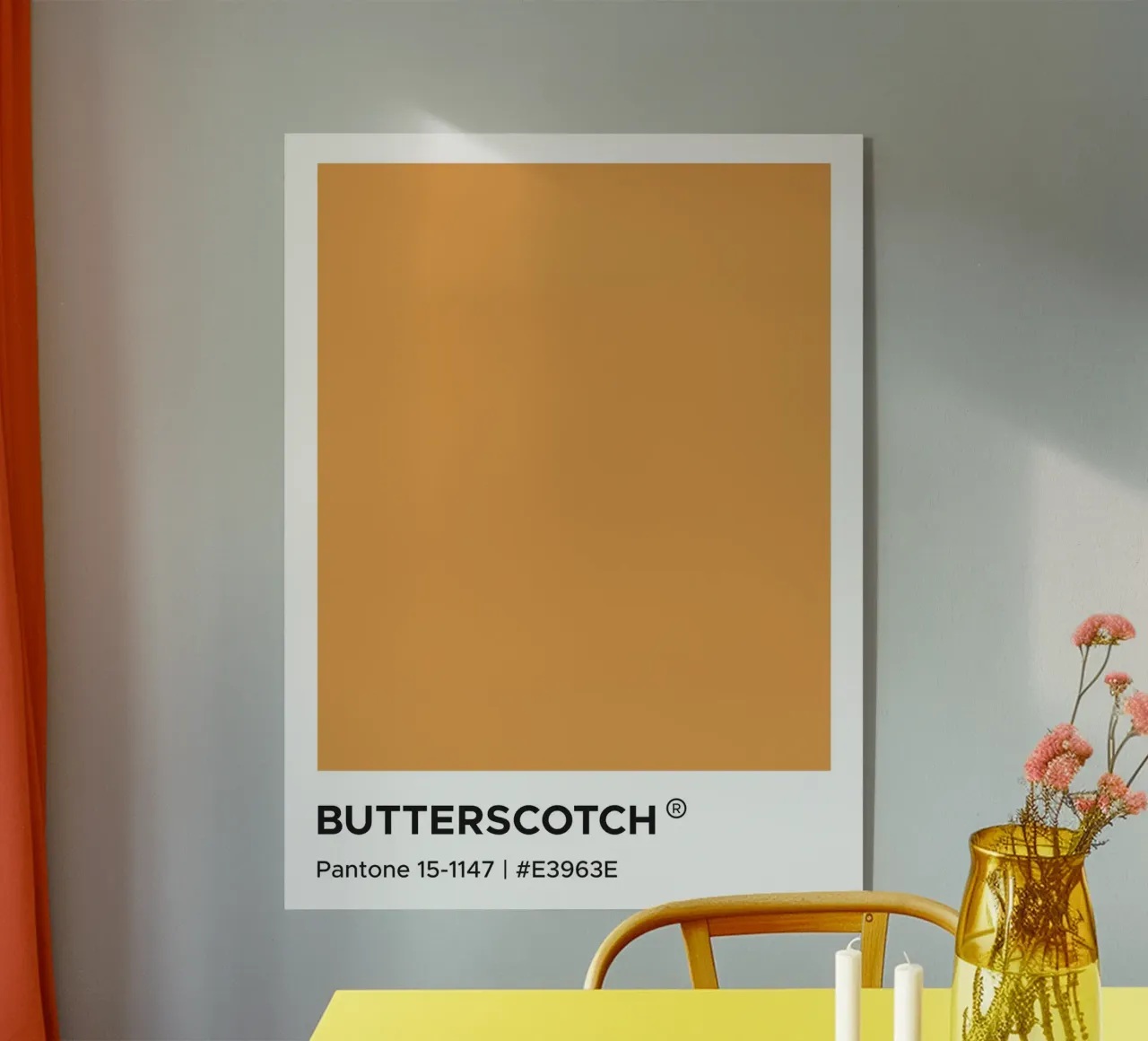 Pantone Butterscotch plexiglass da Paigaam Studio