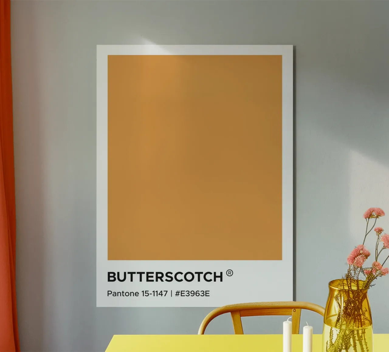 Pantone Butterscotch alluminio dibond da Paigaam Studio
