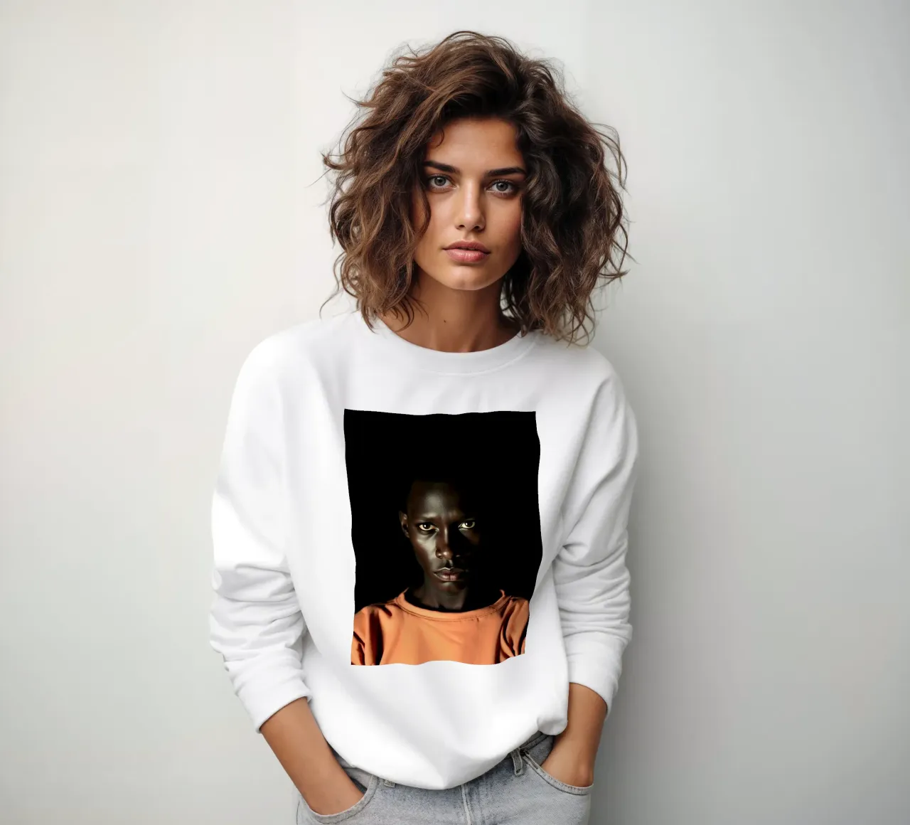 Ritratto di giovane uomo con sguardo intenso felpa da DesignDoodle