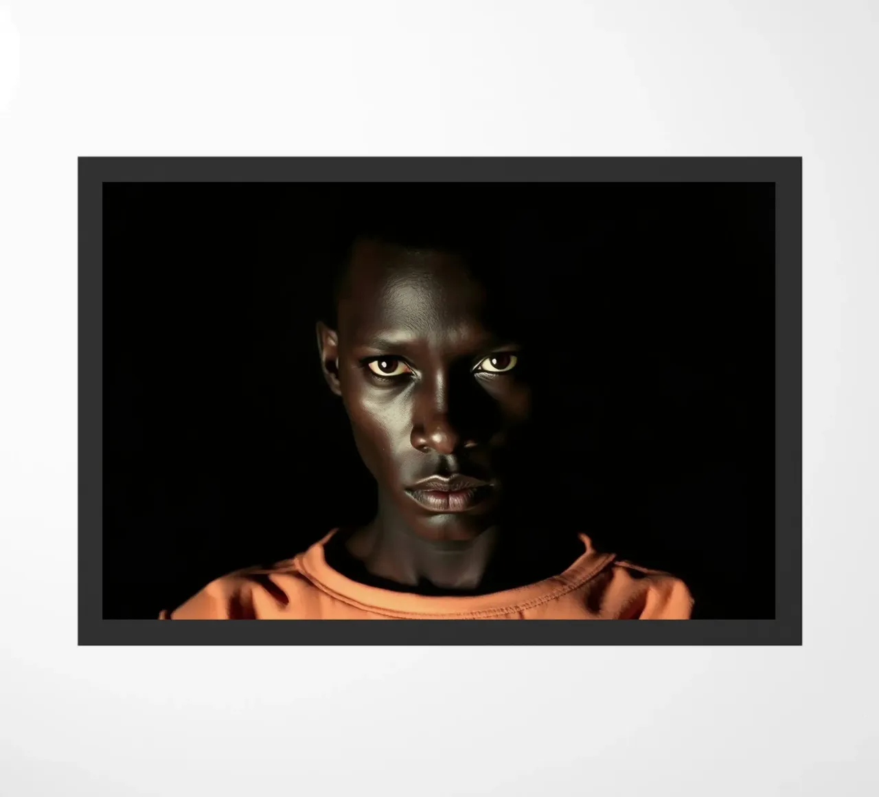 Ritratto di giovane uomo con sguardo intenso zerbino da DesignDoodle