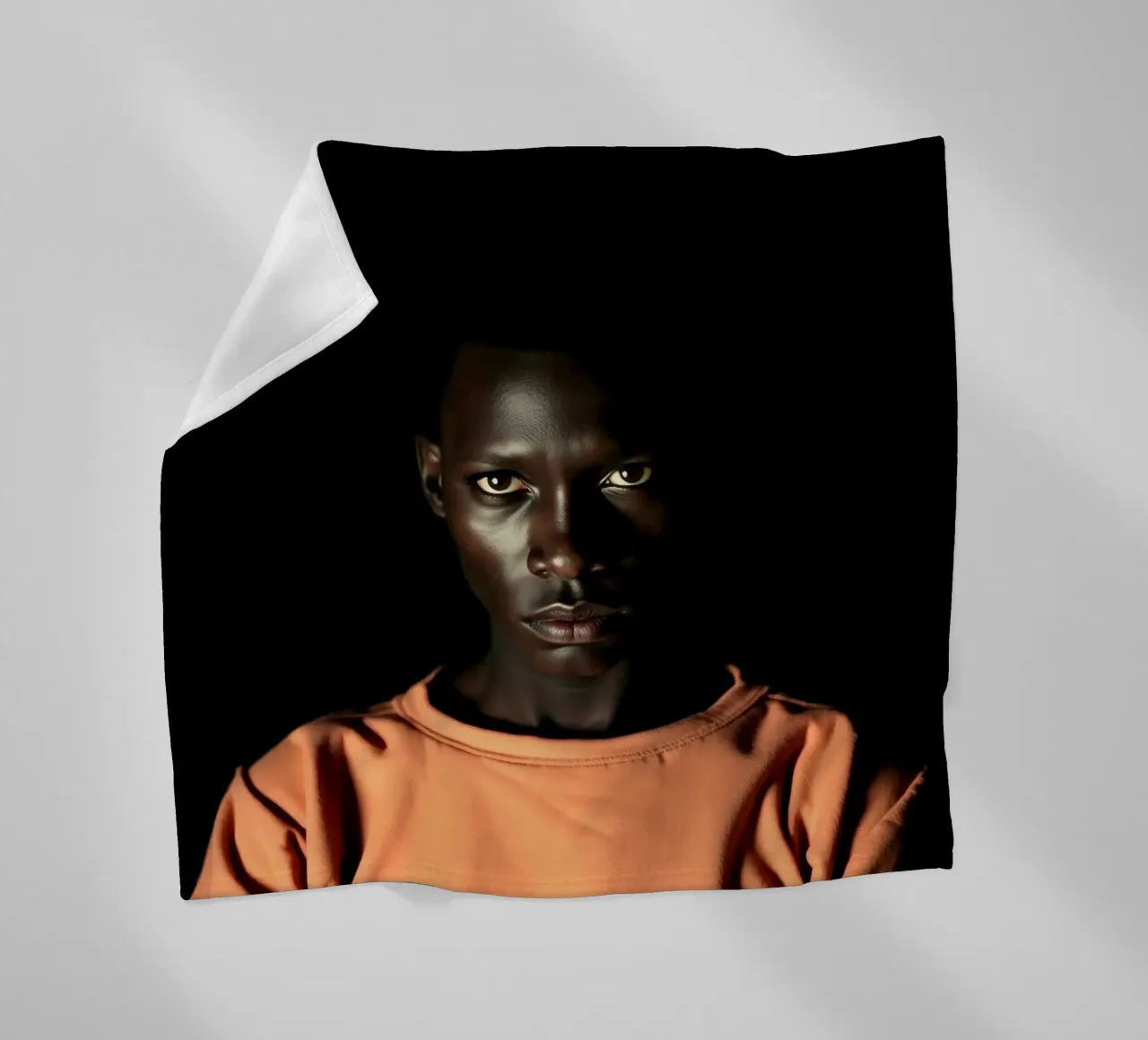 Ritratto di giovane uomo con sguardo intenso coperta in pile da DesignDoodle