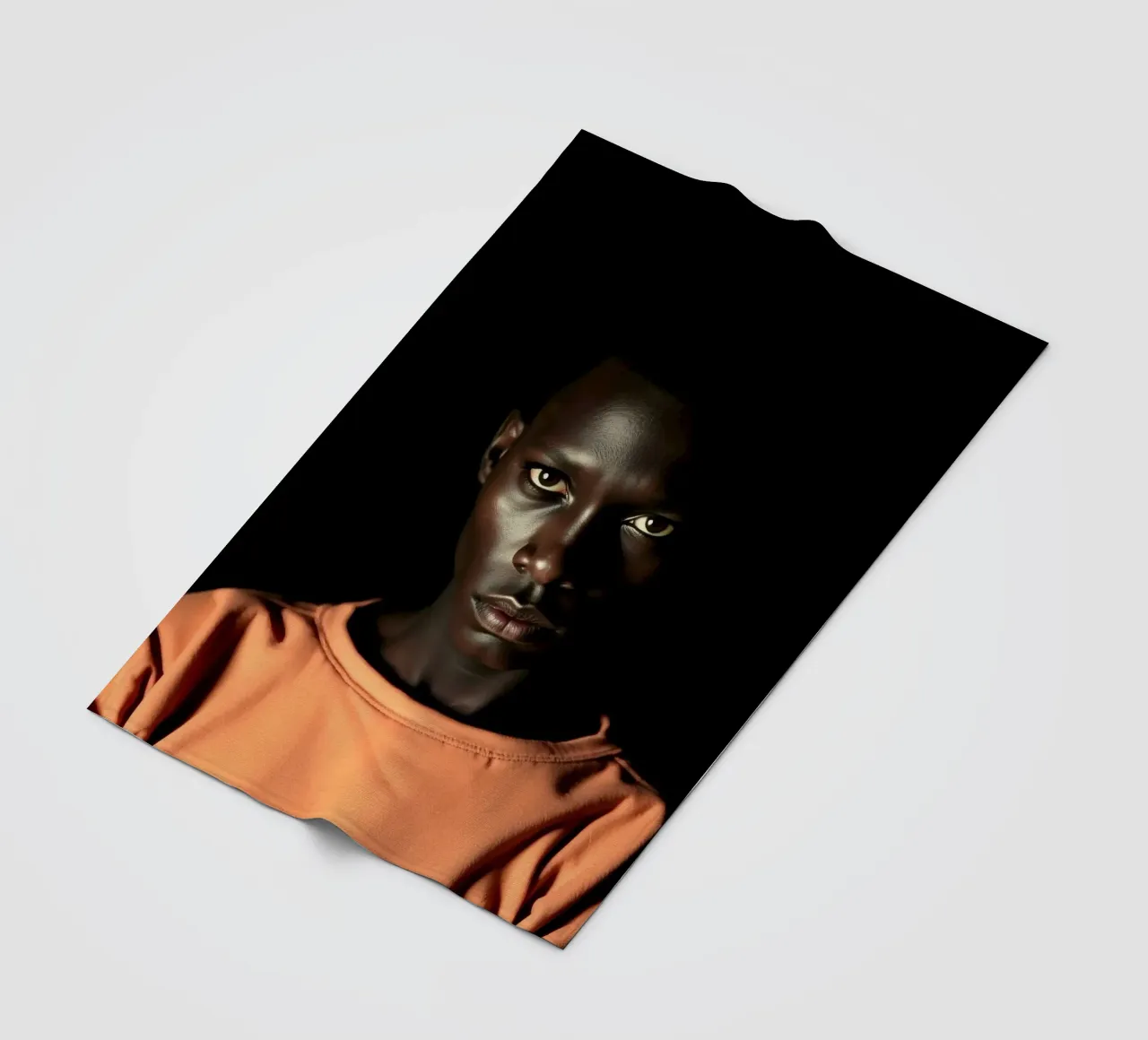 Ritratto di giovane uomo con sguardo intenso coperta in pile da DesignDoodle