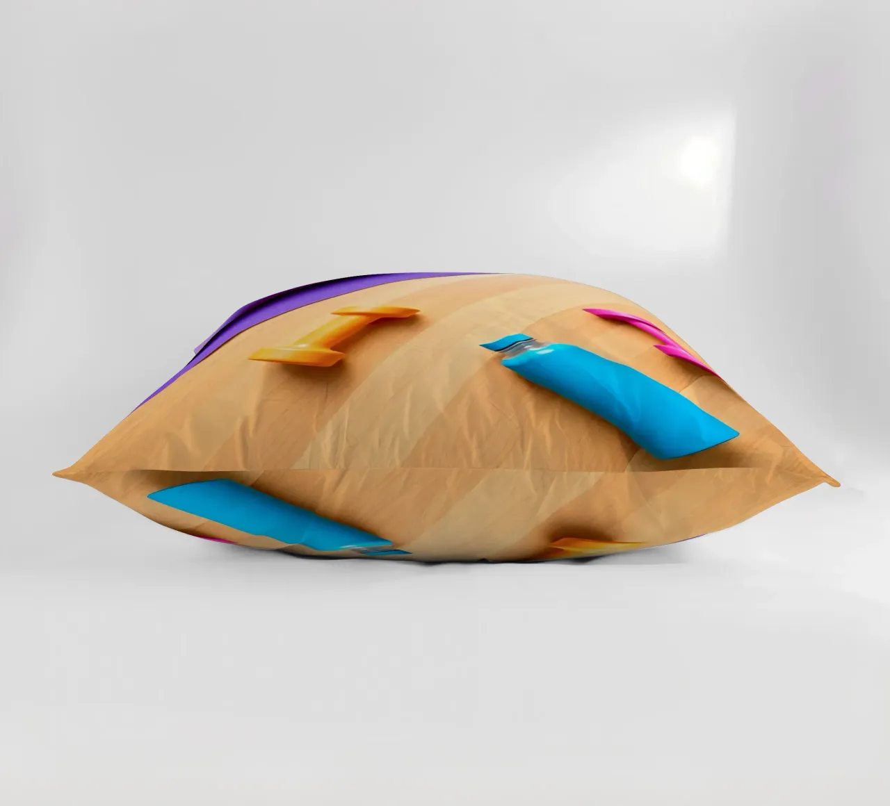 Attrezzature per l'allenamento colorate disposte su un pavimento di legno cuscino da DesignDoodle